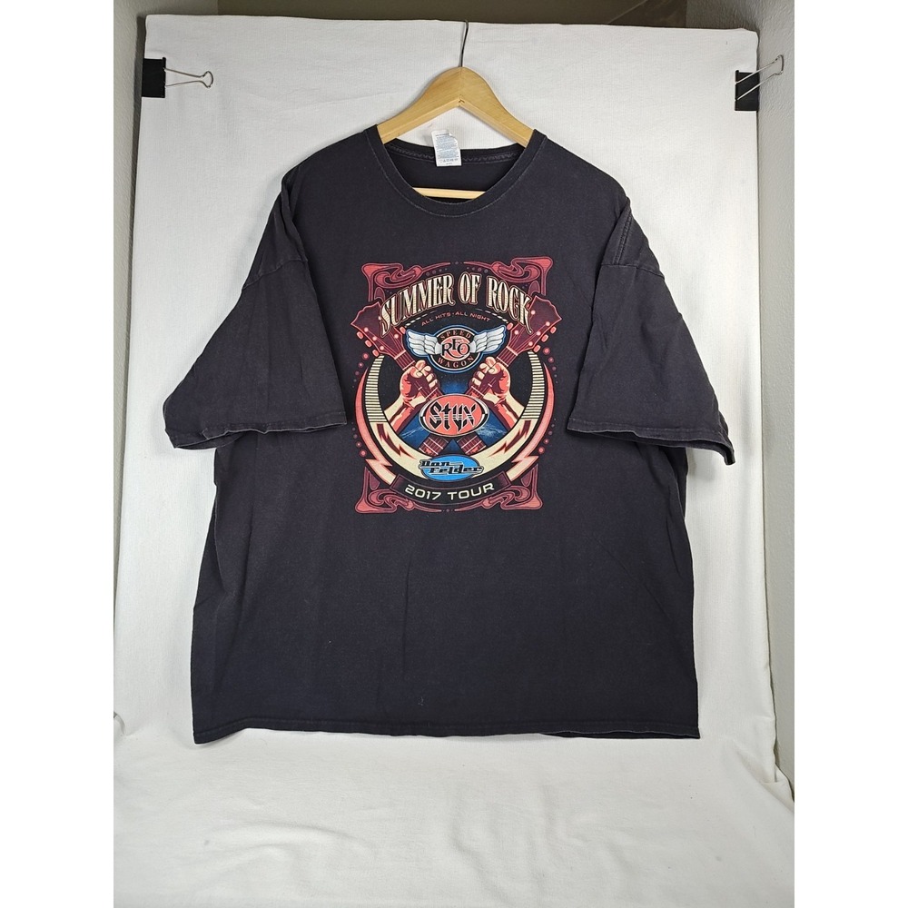2017 Tour Summer Of Rock Tshirt Black Men's STYX Speed Wagon Don Felder 3XL XXXL